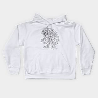 mexican quetzalcoatl tribal dragon ecopop kaiju in mandala art Kids Hoodie